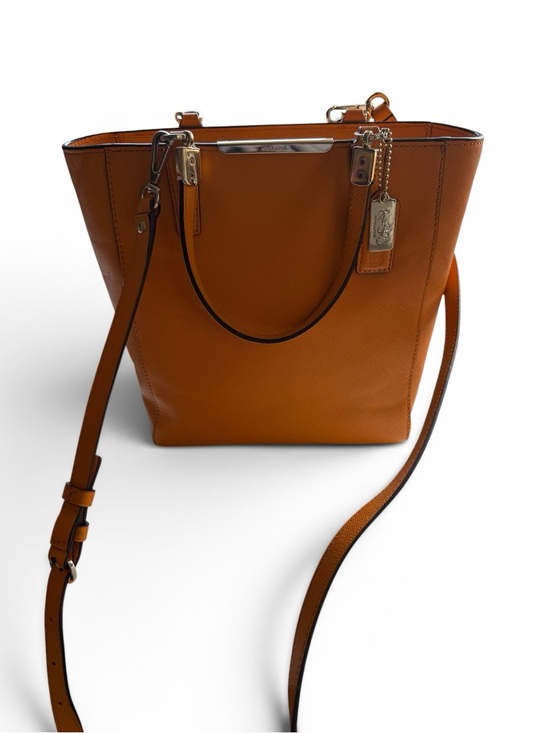Coach Handbags - Coach Crossgrain Leather Zip Top Tote 28904 Orange Leather Crossbody Bag